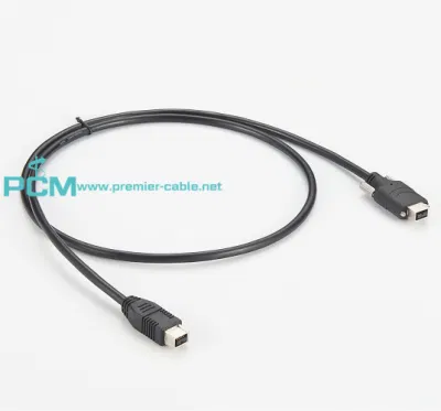 9 Pin Firewire 800 Cable IEEE 1394 with Thumb Screw